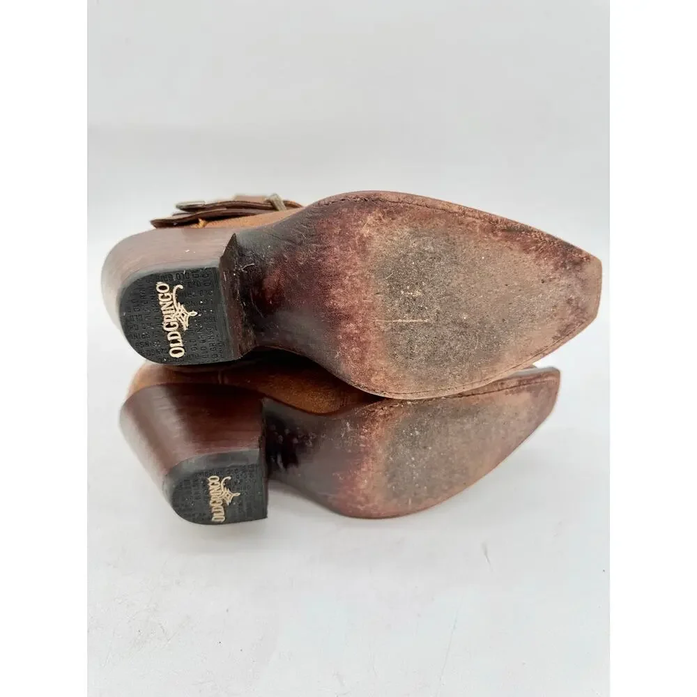 Old Gringo Boots Womens 6.5 B Brown Leather Embroidered Harness Western Cowgirl